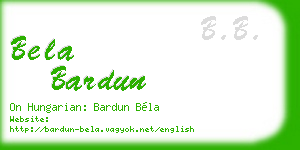 bela bardun business card